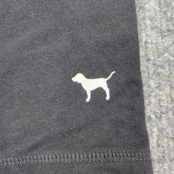 Victoria Secret PINK LOVE Black Yoga Cropped Fold Over Pants Sequins‎ Large Y2k - Picture 4 of 12